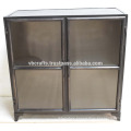 Industrial Vintage Cabinet Dark Color Glass Doors